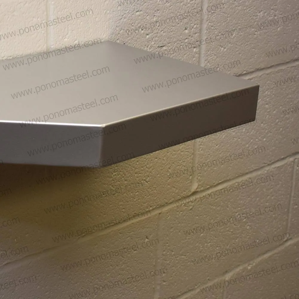 18"x10"x2.0" (cm.46x25.4x5.1) brushed stainless steel floating shelf