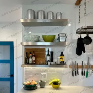 18"x10"x2.0" (cm.46x25.4x5.1) brushed stainless steel floating shelf