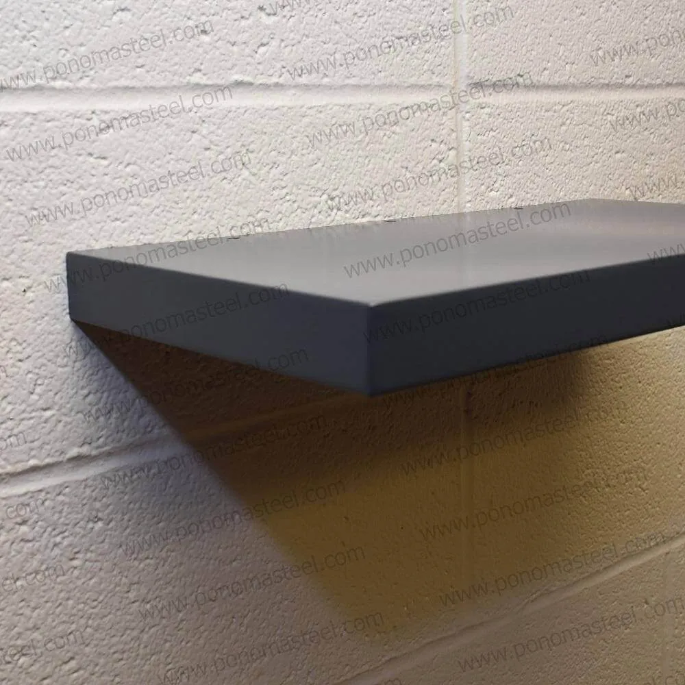 18"x10"x2.0" (cm.46x25.4x5.1) brushed stainless steel floating shelf