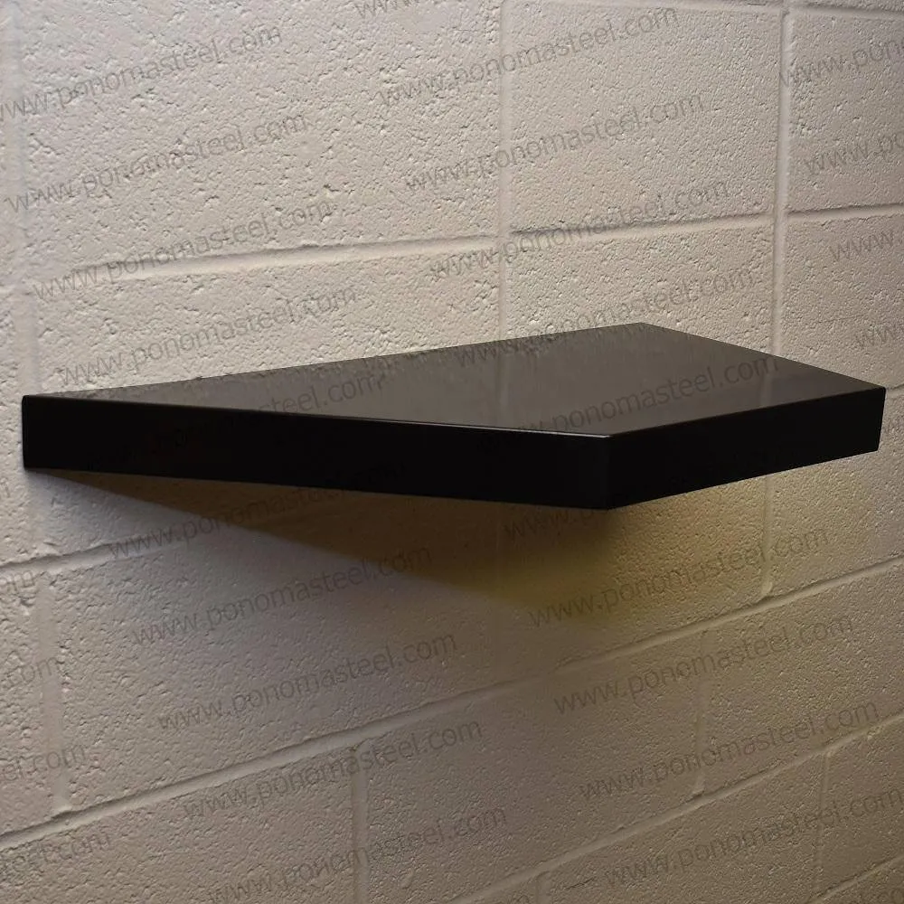 18"x10"x2.0" (cm.46x25.4x5.1) brushed stainless steel floating shelf