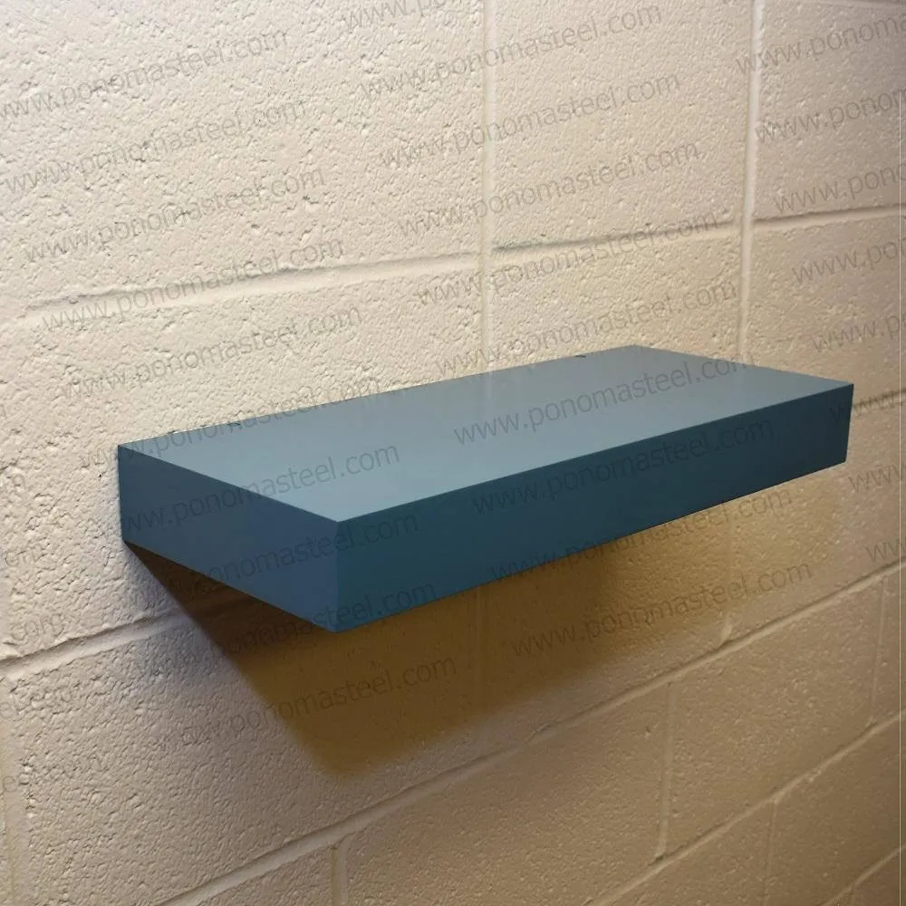 18"x10"x2.0" (cm.46x25.4x5.1) brushed stainless steel floating shelf