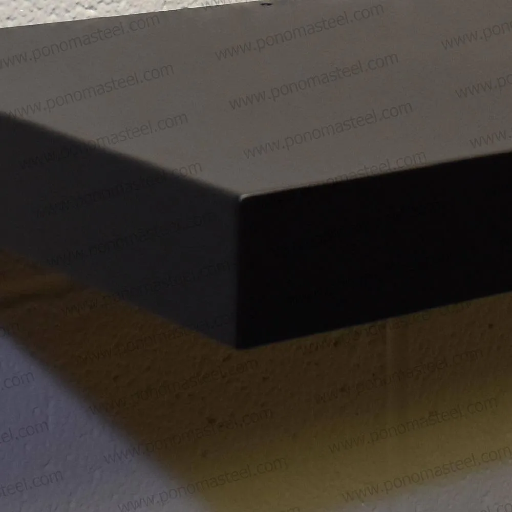 18"x10"x2.0" (cm.46x25.4x5.1) brushed stainless steel floating shelf
