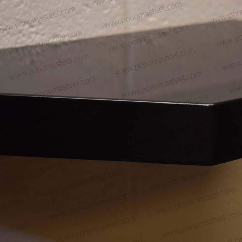 18"x10"x2.0" (cm.46x25.4x5.1) brushed stainless steel floating shelf