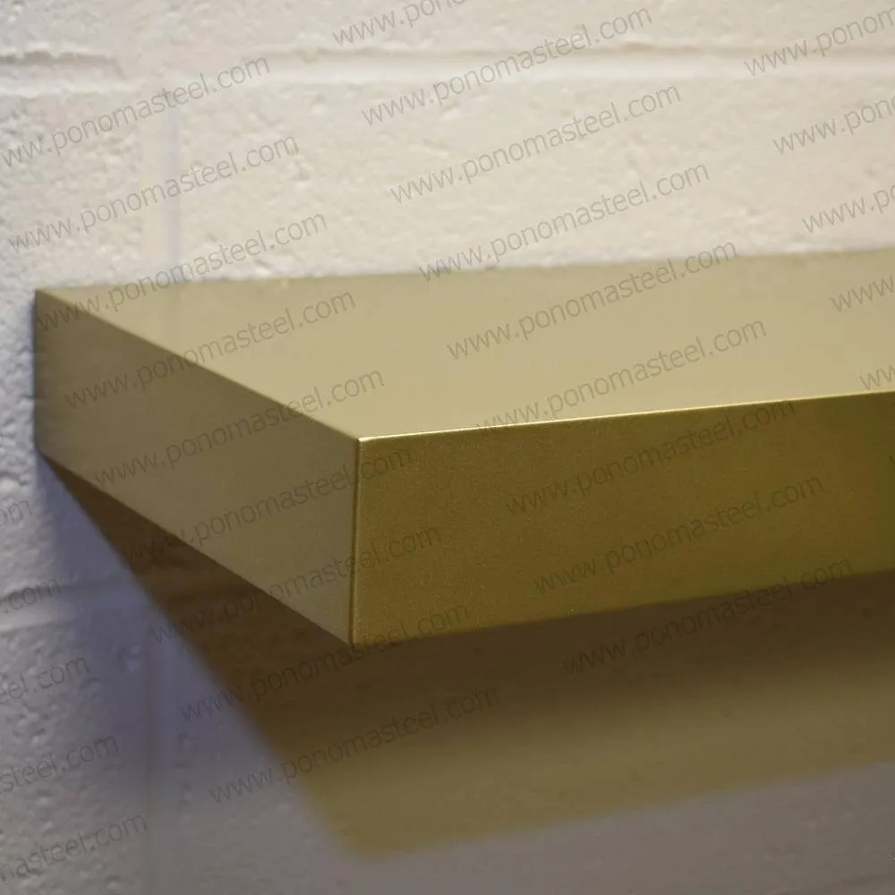 18"x10"x2.0" (cm.46x25.4x5.1) brushed stainless steel floating shelf