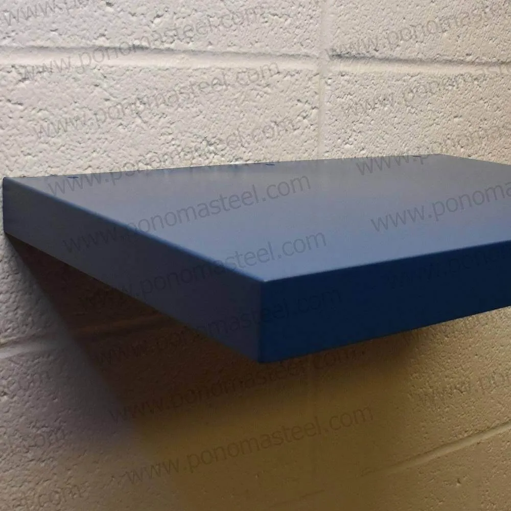 18"x10"x2.0" (cm.46x25.4x5.1) brushed stainless steel floating shelf