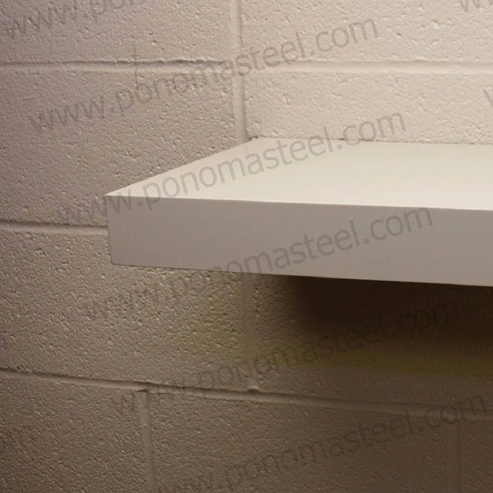 18"x10"x2.0" (cm.46x25.4x5.1) brushed stainless steel floating shelf