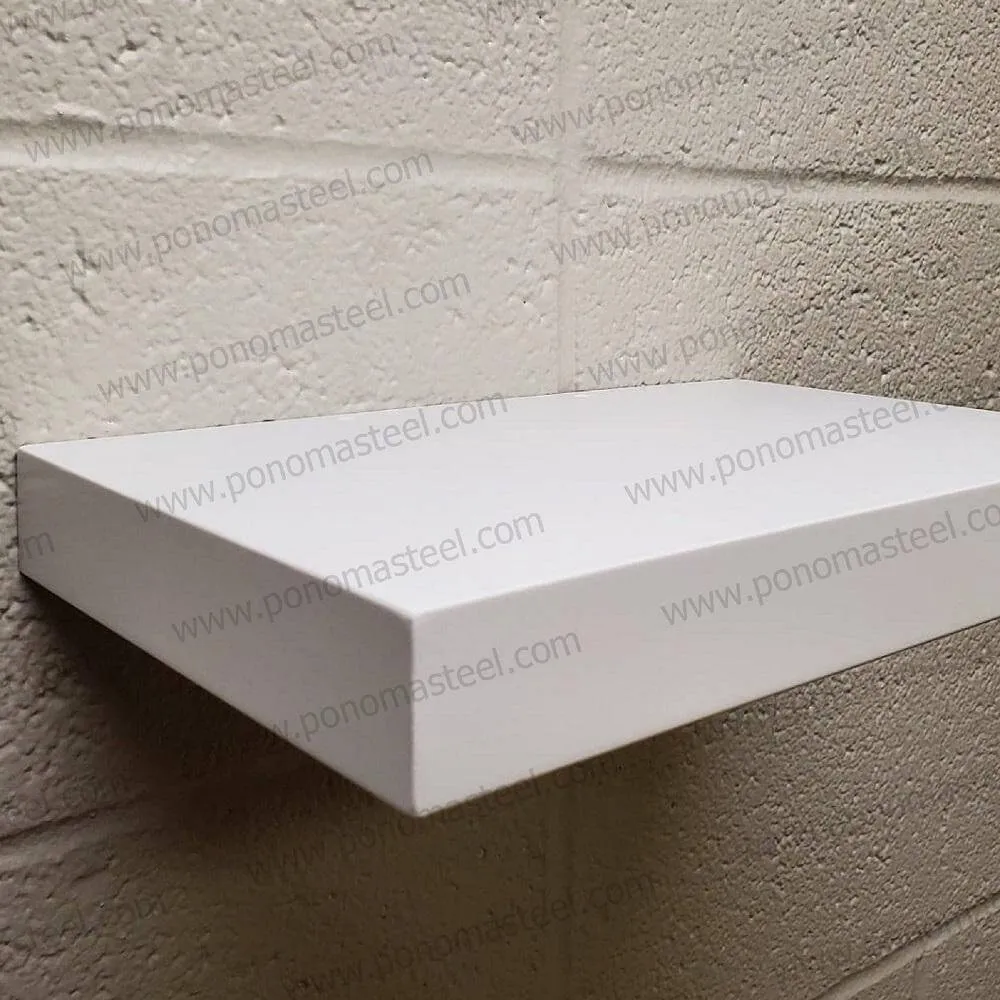 18"x10"x2.0" (cm.46x25.4x5.1) brushed stainless steel floating shelf