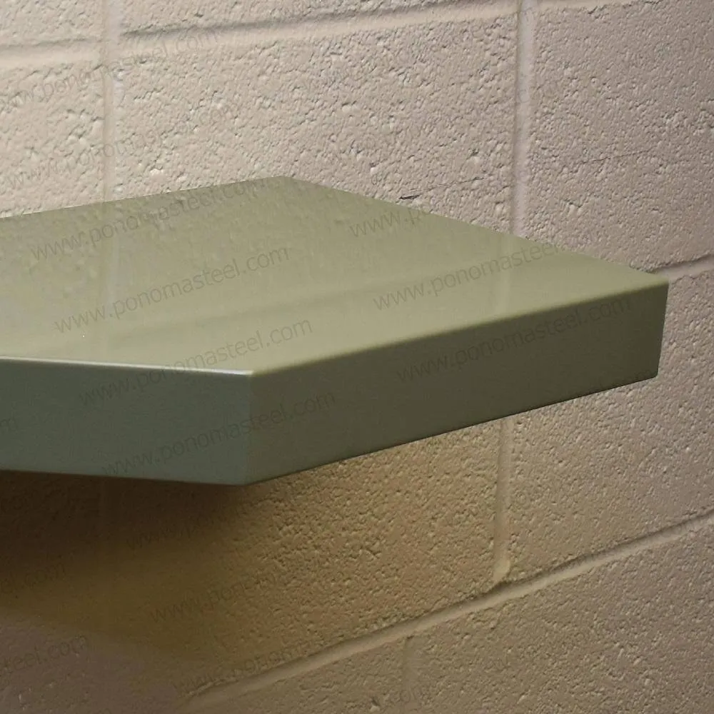 18"x10"x2.0" (cm.46x25.4x5.1) brushed stainless steel floating shelf