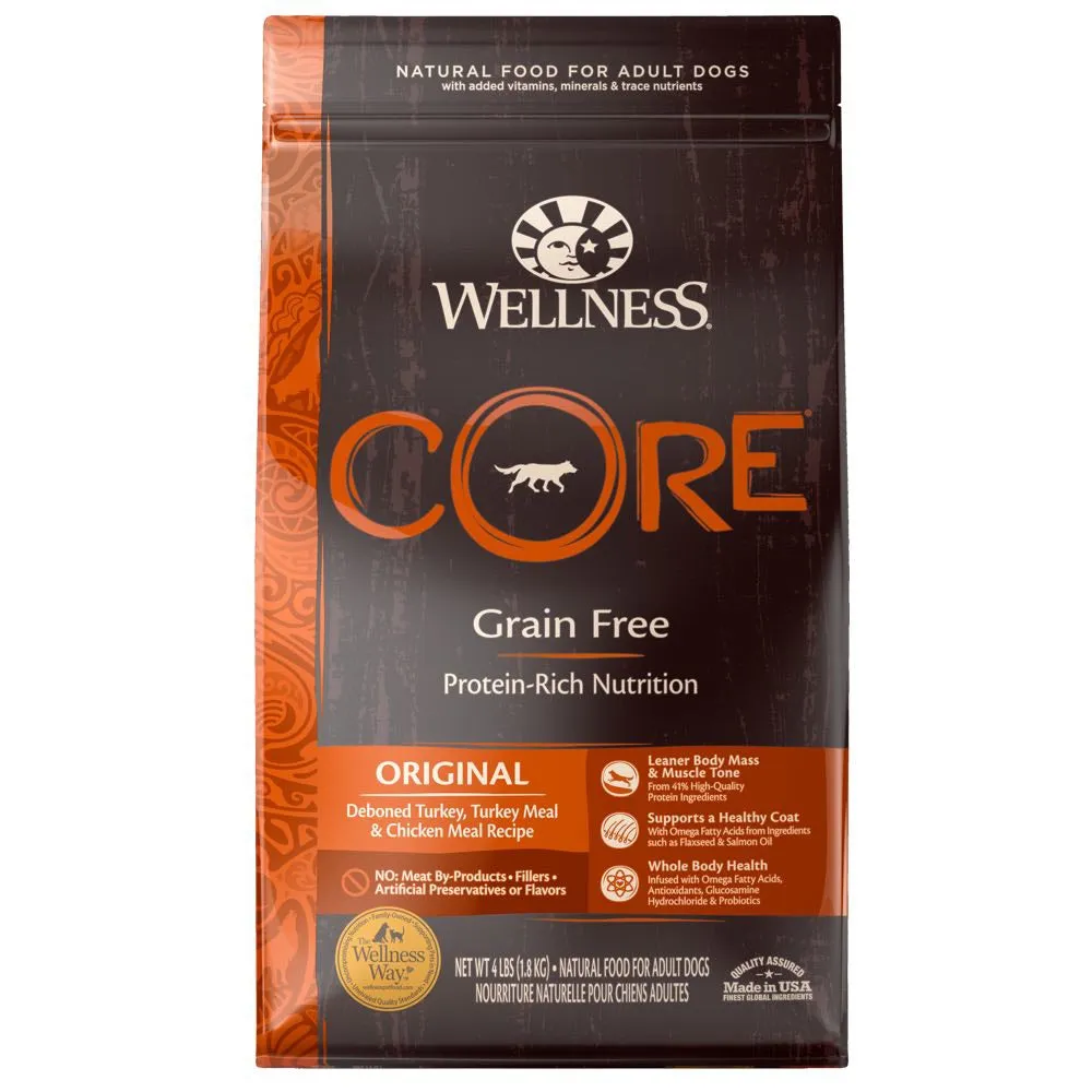 20% OFF FREE Wipes w 24lb: Wellness CORE Grain-Free Original Formula Dry Dog Food