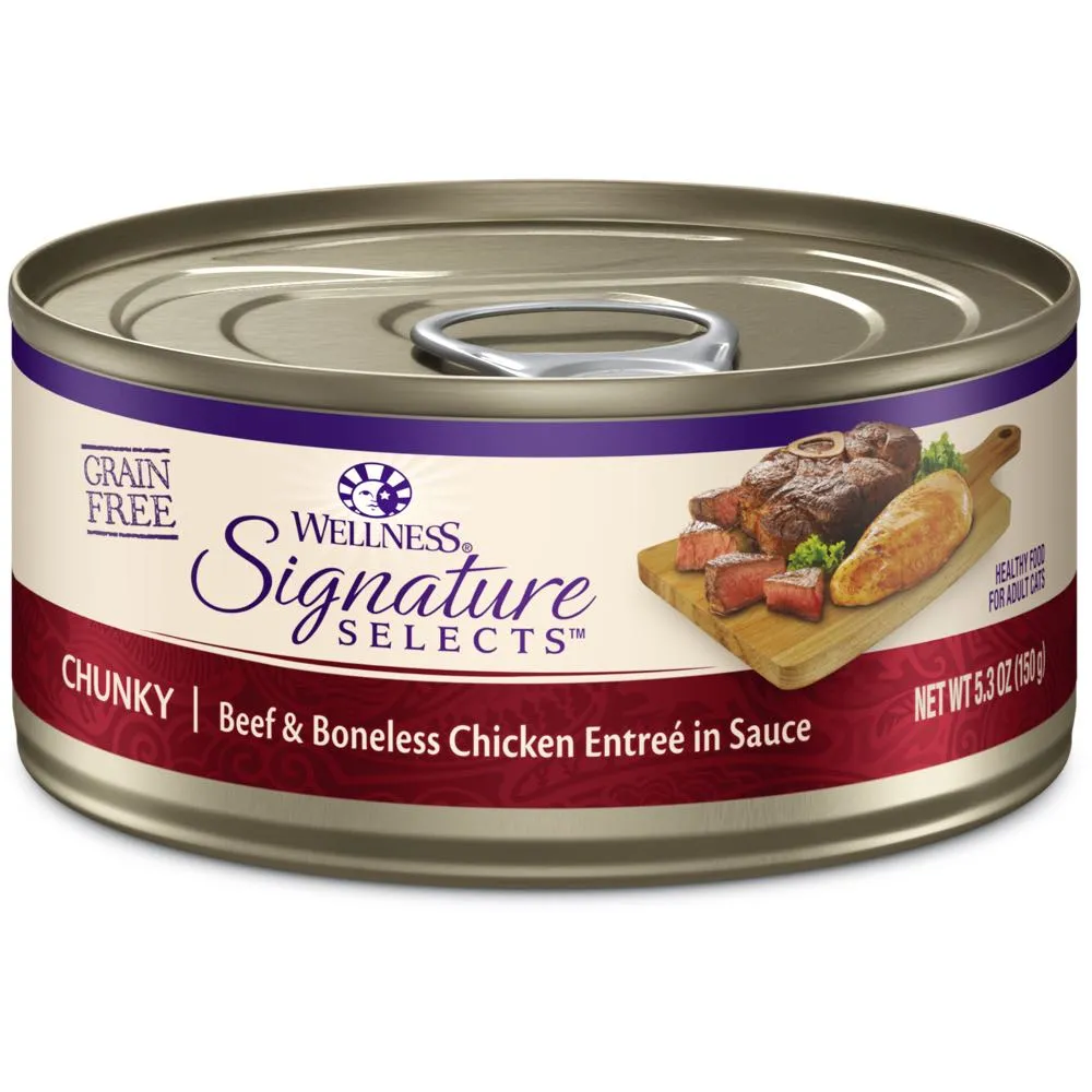 20% OFF: Wellness CORE Signature Selects Chunky Beef & Chicken Grain-Free Canned Cat Food