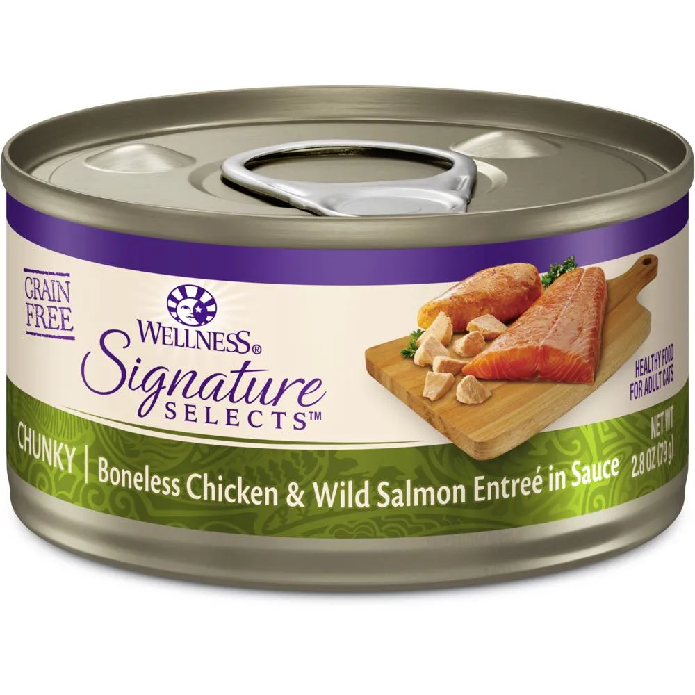 20% OFF: Wellness CORE Signature Selects Chunky Chicken & Salmon Grain-Free Canned Cat Food