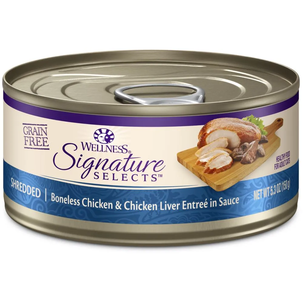 20% OFF: Wellness CORE Signature Selects Shredded Chicken & Chicken Liver Grain-Free Canned Cat Food