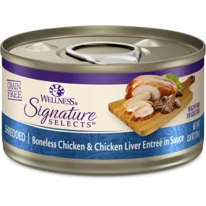 20% OFF: Wellness CORE Signature Selects Shredded Chicken & Chicken Liver Grain-Free Canned Cat Food