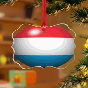 3" Acrylic Christmas Ornaments 2024 Luxembourg Unique Christmas Tree Ornament Bauble Xmas Party Decorations Flag Sports Bar Party Events Keepsake Transparent Disc Stocking Name Tag