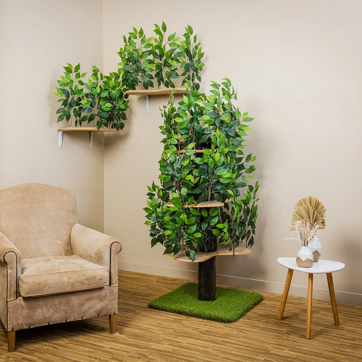 5-ft Interchangeable Leaves Cat Tree & Canopies Bundle