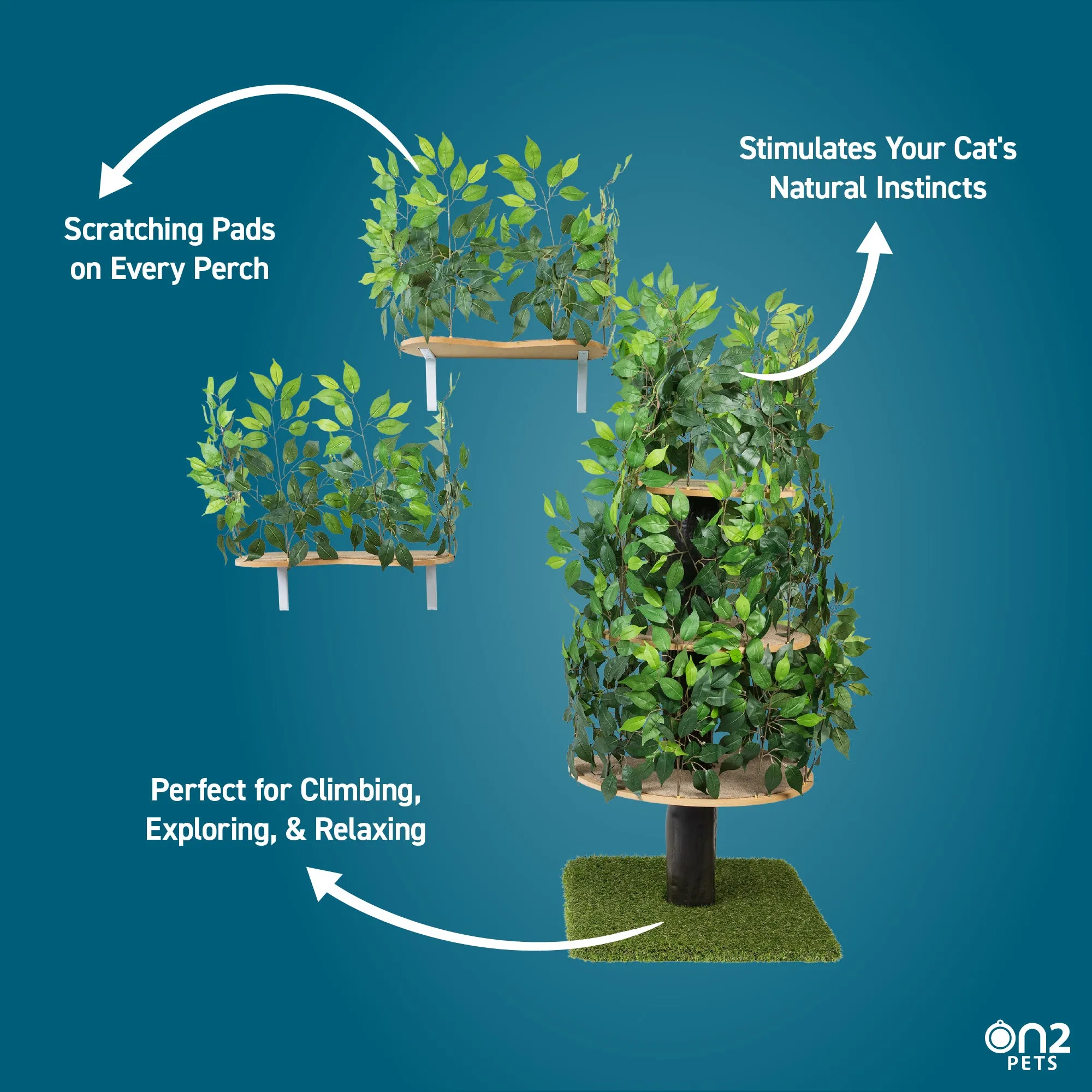 5-ft Interchangeable Leaves Cat Tree & Canopies Bundle