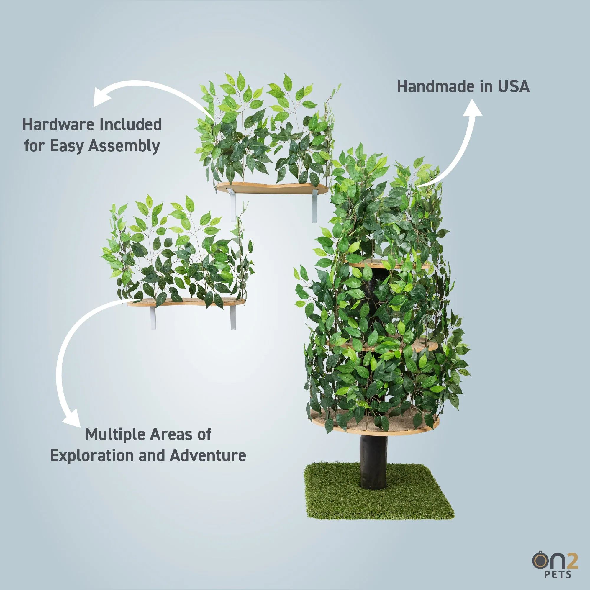 5-ft Interchangeable Leaves Cat Tree & Canopies Bundle