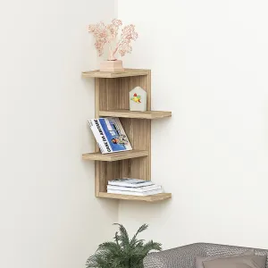 Abilla Corner Wall Shelf - Light Brown