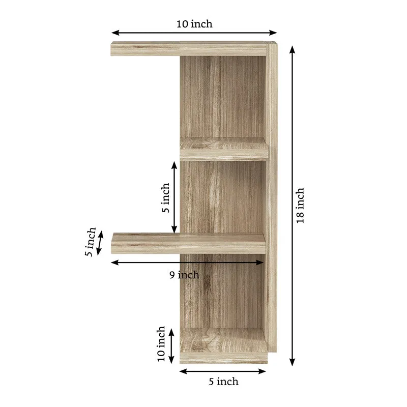 Abilla Corner Wall Shelf - Light Brown