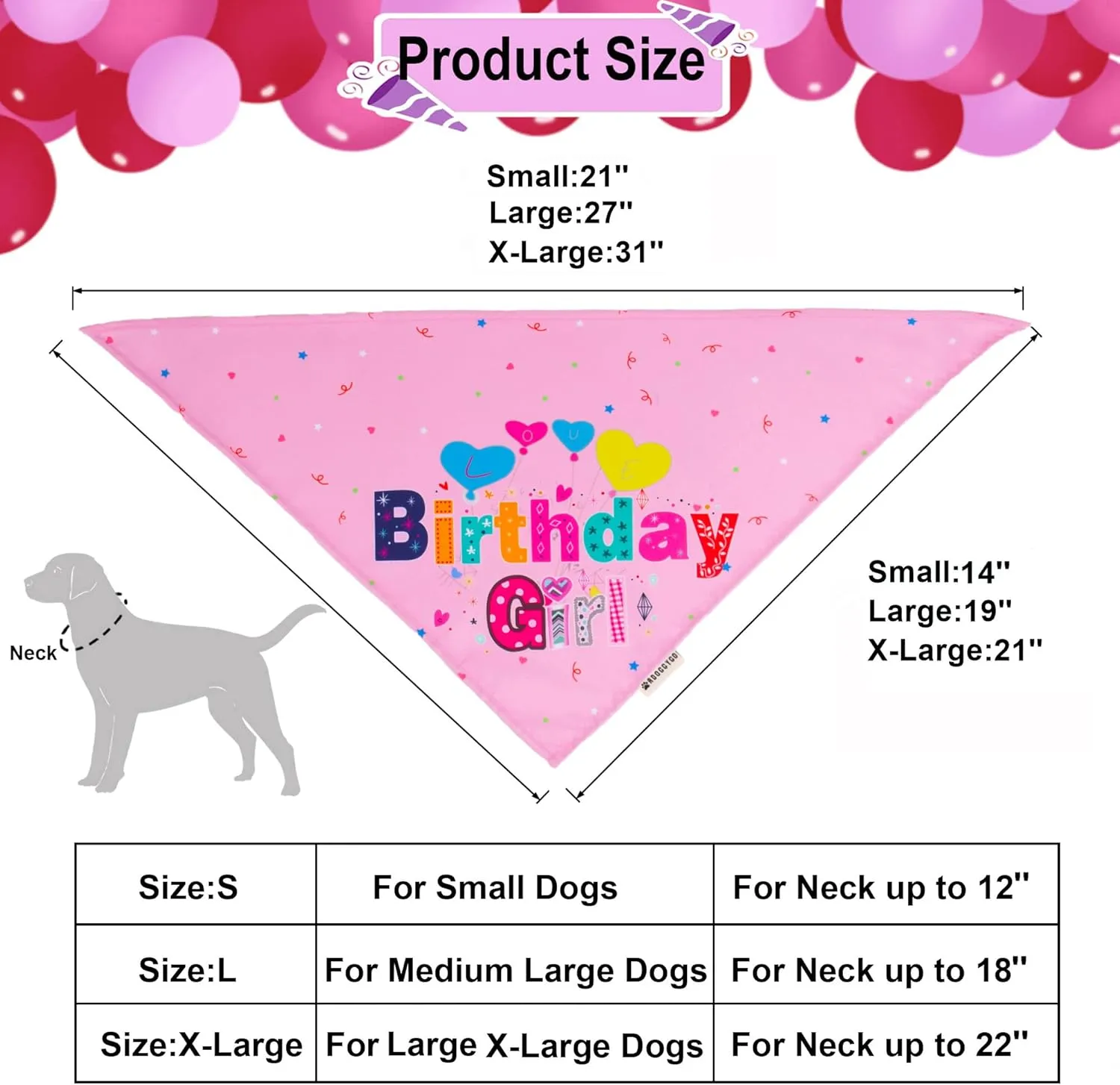 ADOGGYGO Dog Birthday Party Supplies, Pink Girl Puppy Birthday Bandana Hat Numbers Bow Set for Small Dogs Pets (Small)