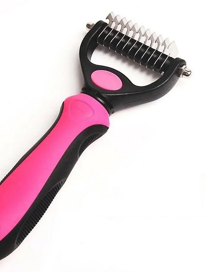 big red Pet Fur Knot Cutter Dog Grooming Shedding Tools Cat Hair Removal Comb AZ10785