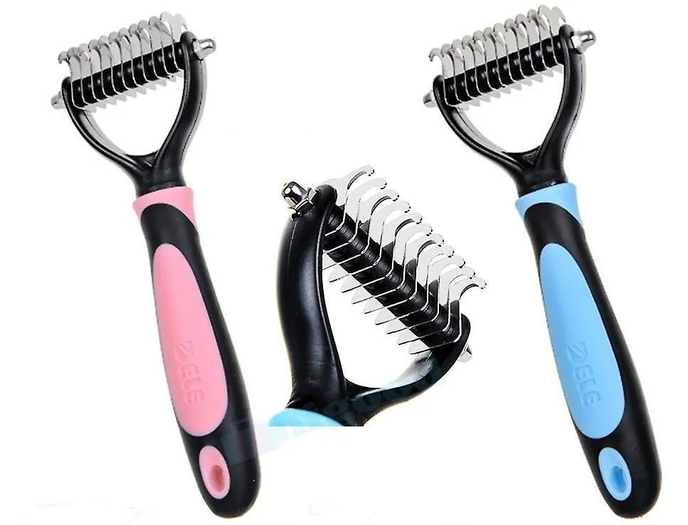 big red Pet Fur Knot Cutter Dog Grooming Shedding Tools Cat Hair Removal Comb AZ10785