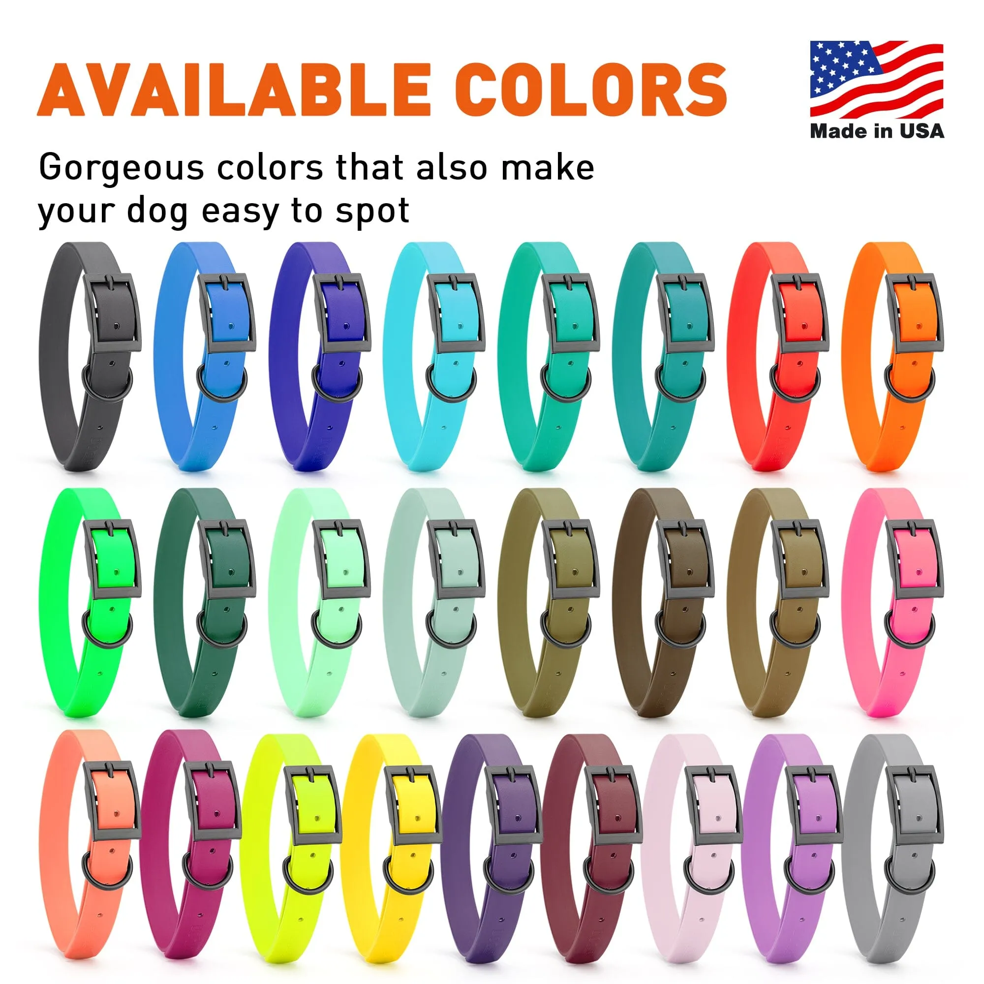 Biothane Waterproof Collar - X-Large (22 to 25 inches)