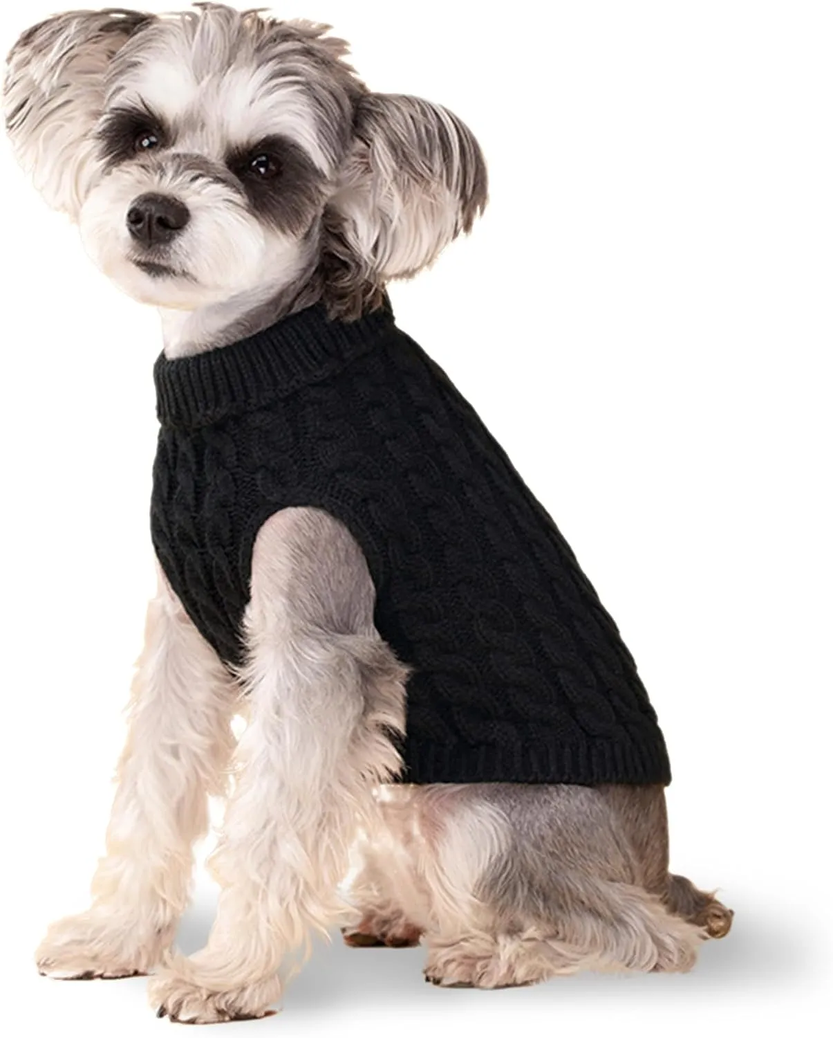 Black S Dog Pullover Sweater - Turtleneck Knitwear for Small & Medium Dogs, Warm Clothes for Bulldogs, Poodles, Yorkshires & More
