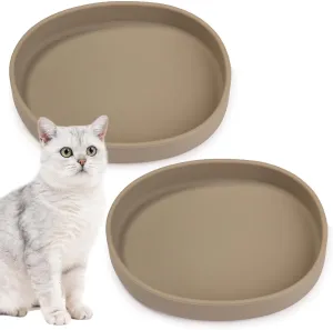 BNOSDM Silicone Dog Food Plate Shallow Dogs Bowl Flat Cat Dish 2 Pack Small Puppy Plates for Small Dog and Cats Whisker Fatigue Pet Feeding Bowls for Dry and Wet Food