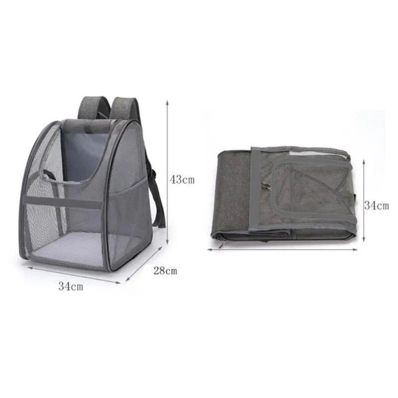 Breathable Folding Pet Cat Dog Carrier Backpack With Zipper For Pet Dog Travel