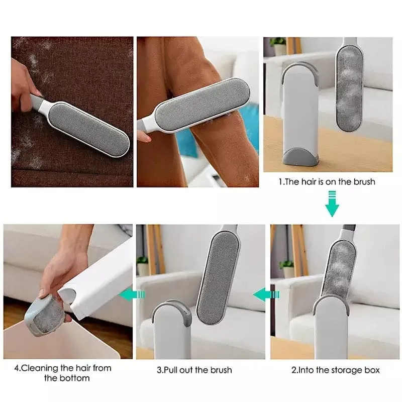 Carpet Cleaning Brush, Reusable Double Side Hair Remover, Pet Dog Cat Hair Brush, Dust Cleaning Brush, Portable Sofa Clothes Cleaning Flannel Brush, Reusable Lint Roller Brush