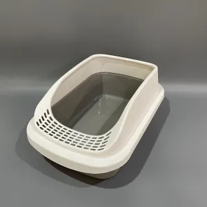 Cat Litter Boxes, Open Waterproof Litter Pan, Semi-Enclosed PP Litter Box