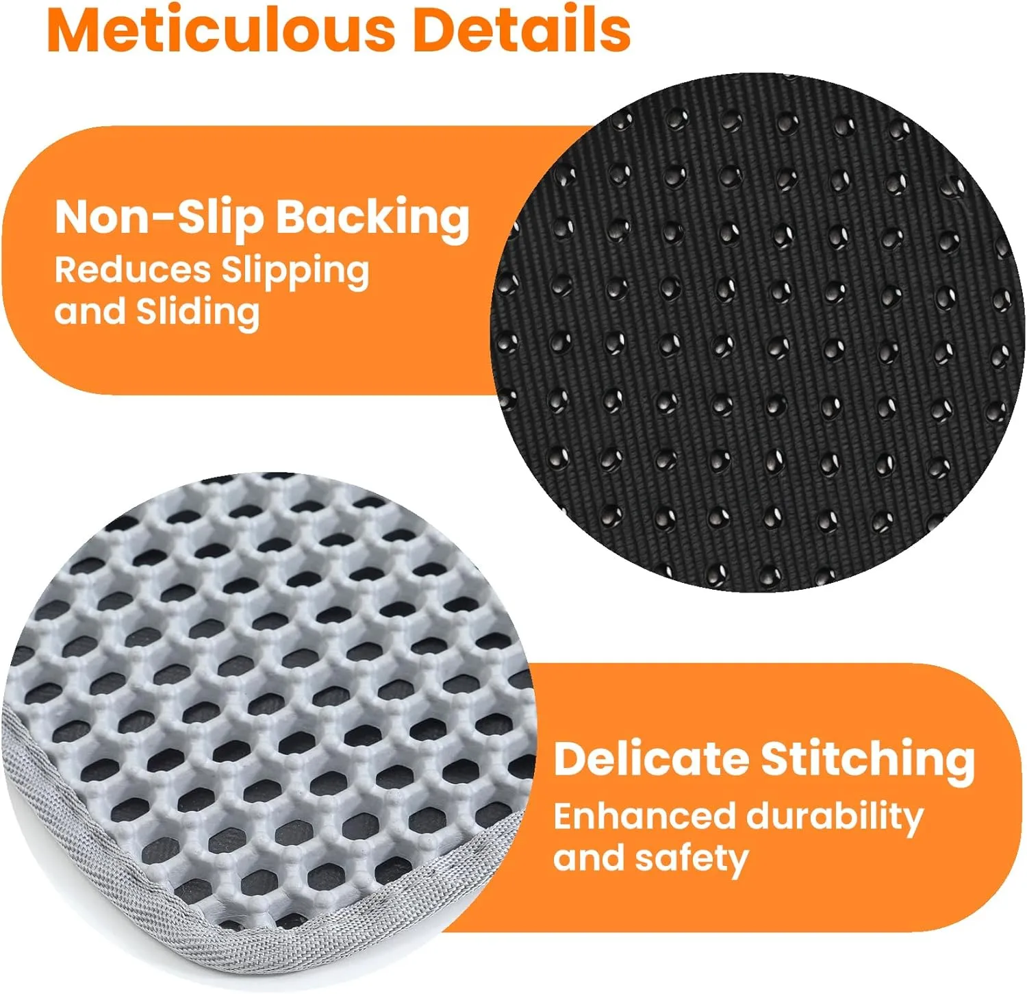 Cat Litter Mat, 24x18 Inches Large Double Layer Honeycomb Cat Litter Trapping Mat, Non Slip Waterproof Urine Proof Cat Litter Box Mat for Floor, Kitty Litter Rug, Cat Supplies, Gray