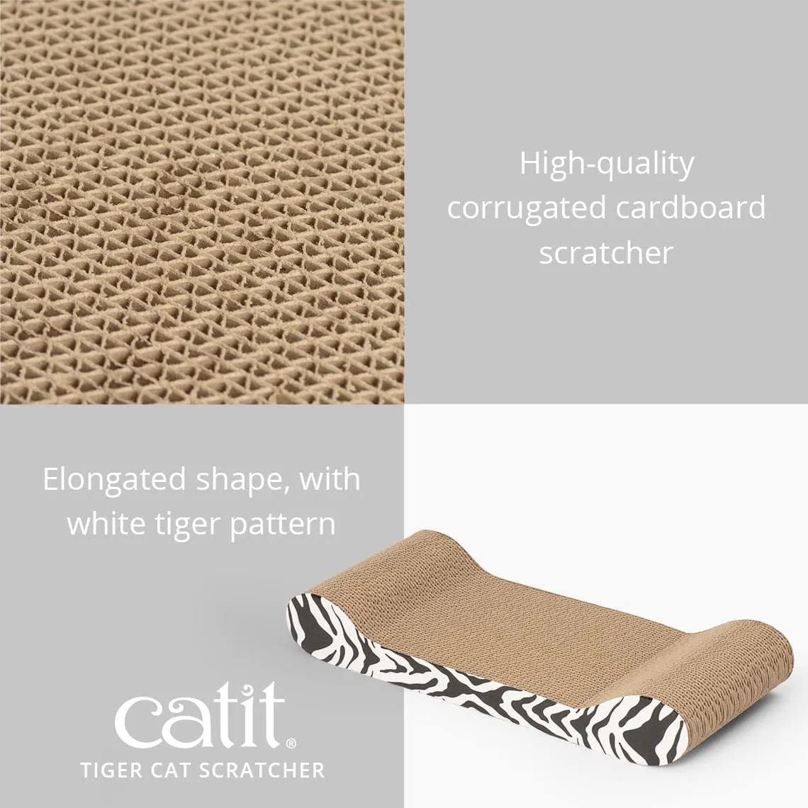 Catit Scratcher with Catnip – White Tiger