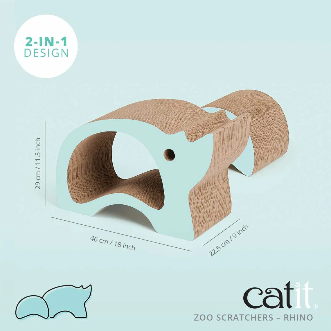 Catit Zoo Rhino 2 in 1 Cat Scratcher