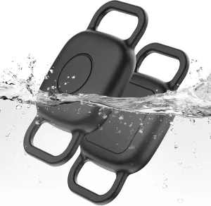 DDJ Dog Collar Holder for Tile Life360 Mate(2024)2022 Bluetooth Tracker, 2-Pack Waterproof Silicone Cover Full-Body Protective Case for Tile Tracker Cat Collar, Ultra Durable, Scratch Resistant, Black