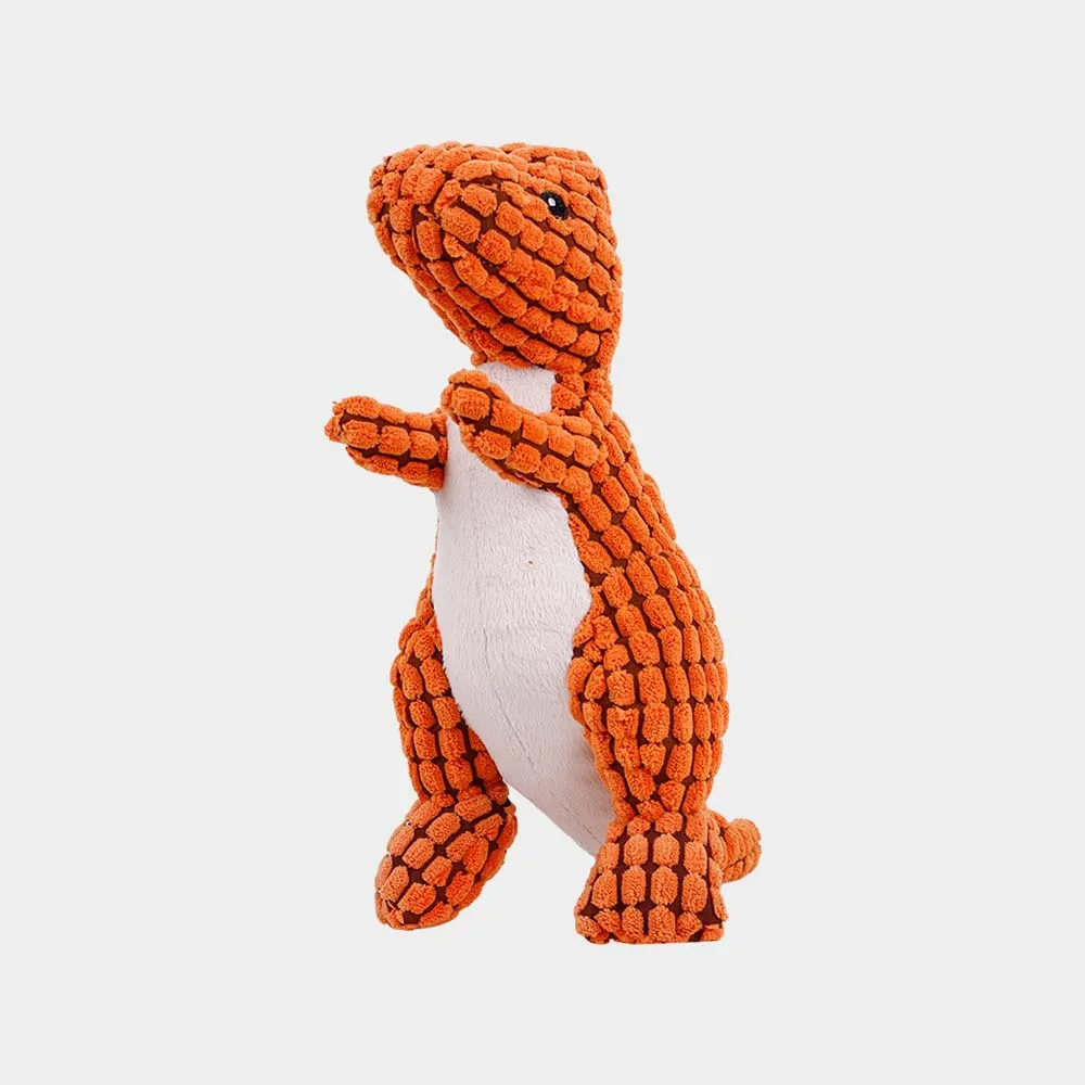 DinoFun: Squeaky Plush Dinosaur Toys - Interactive Chew Toys for Dogs. Plush Stuffing Pet Supplies for Small Dog Chew Molar Fun!