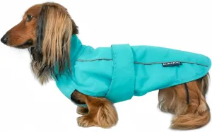DJANGO City Slicker Waterproof Dog Raincoat and Lightweight Jacket for Long Dogs - Full Coverage Puppy Coat and Reflective Rain Slicker and Windbreaker - Adjustable with Harness Hole (Blue, Large)