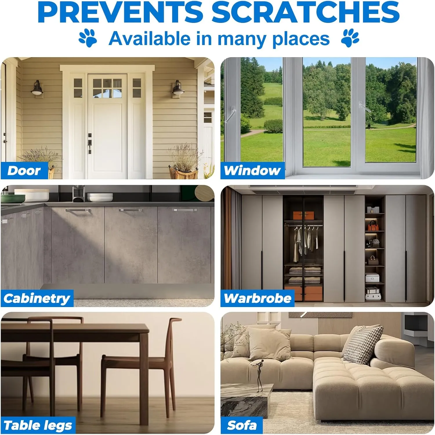 Door Protector from Dog Scratching, Thicken Anti Scratch Guard for Furniture, Window, Wall with Clear Heavy Duty Flexible Door Claw Shield, Cat Scratch Furniture Protector - (160"x11.8")