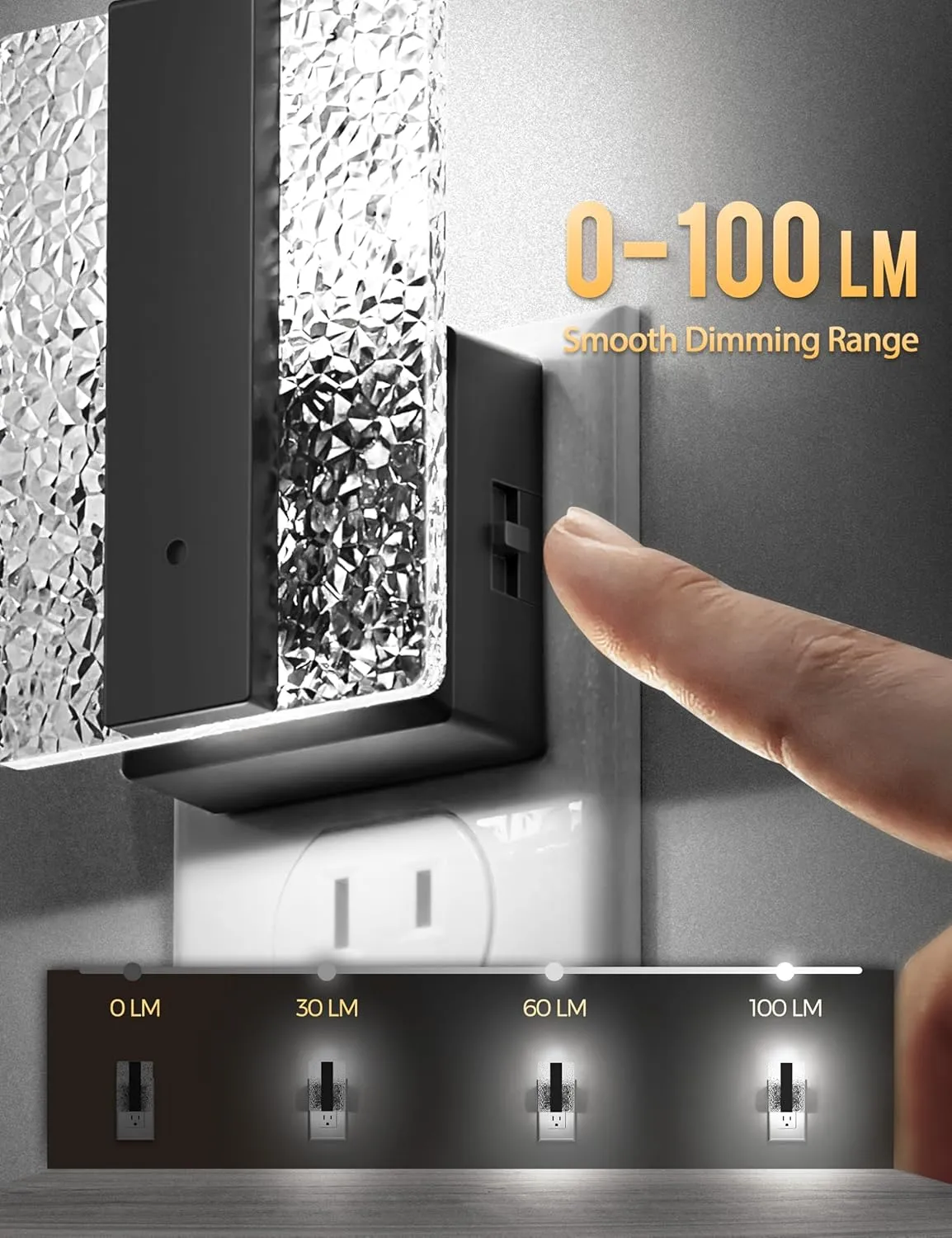 DORESshop LED Night Lights Plug Into Wall, Decorative Night Light with Dusk-to-Dawn Sensor, Dimmable Nightlights, Adjustable Brightness Night-Lights for Bathroom, Hallway, Bedroom,Stairway,Daylight