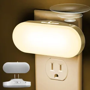 DORESshop Night Lights Plug into Wall, [2 Pack] 1W 3000K Led Night Light with Dusk to Dawn Sensor, Dimmable Night Light from 0LM to 100LM for Bathroom Hallway Bedroom Kids Room Stairway