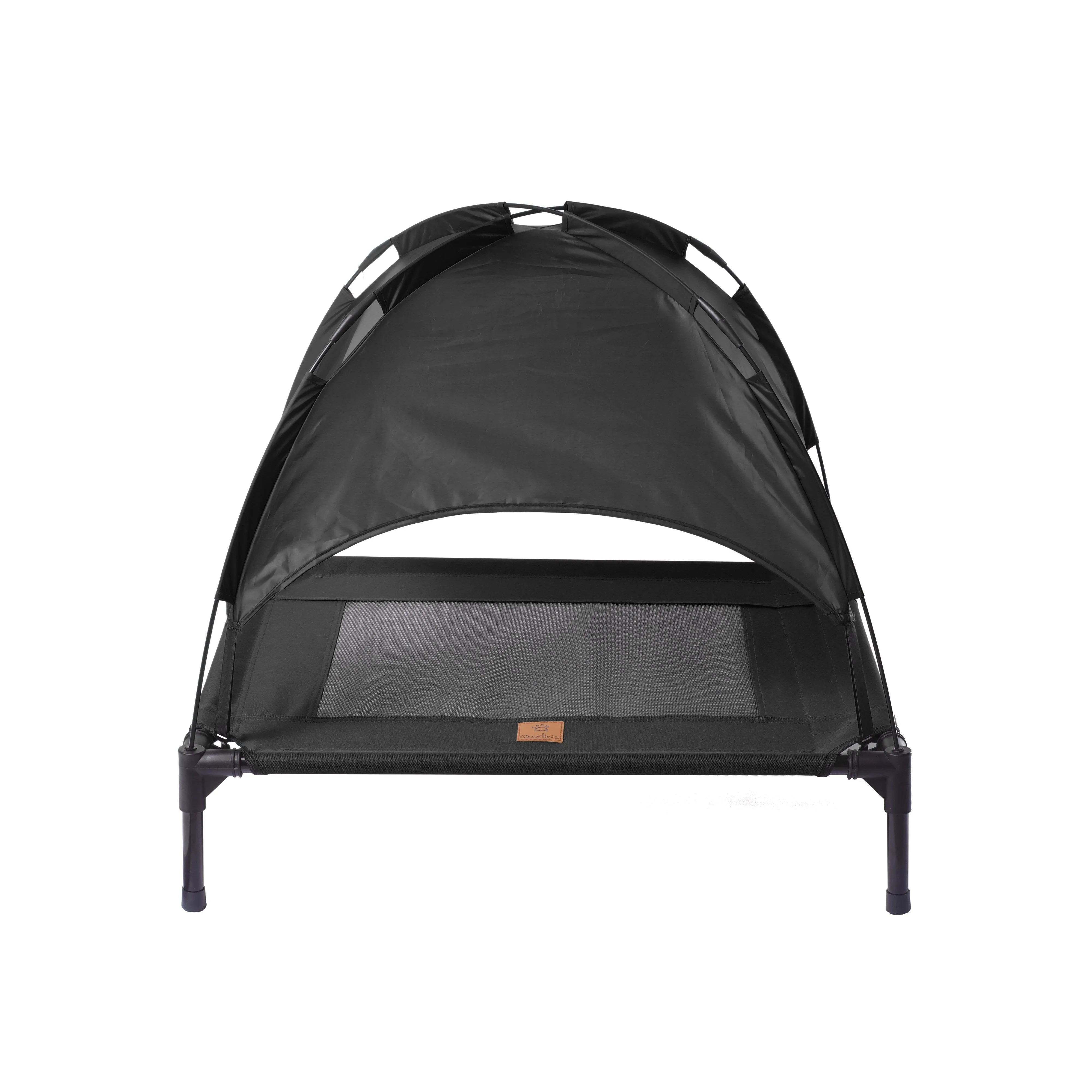 Elevated Dog Bed With Tent - Black