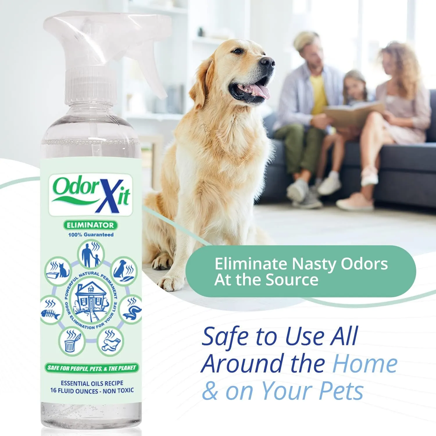 Eliminator, Versatile Natural Pet Odor Eliminator for Home and Outdoor Use, Cat and Dog Poo and Urine Smell Remover, Yard Odor, or Any Strong Odor, Ready to Use, 16oz