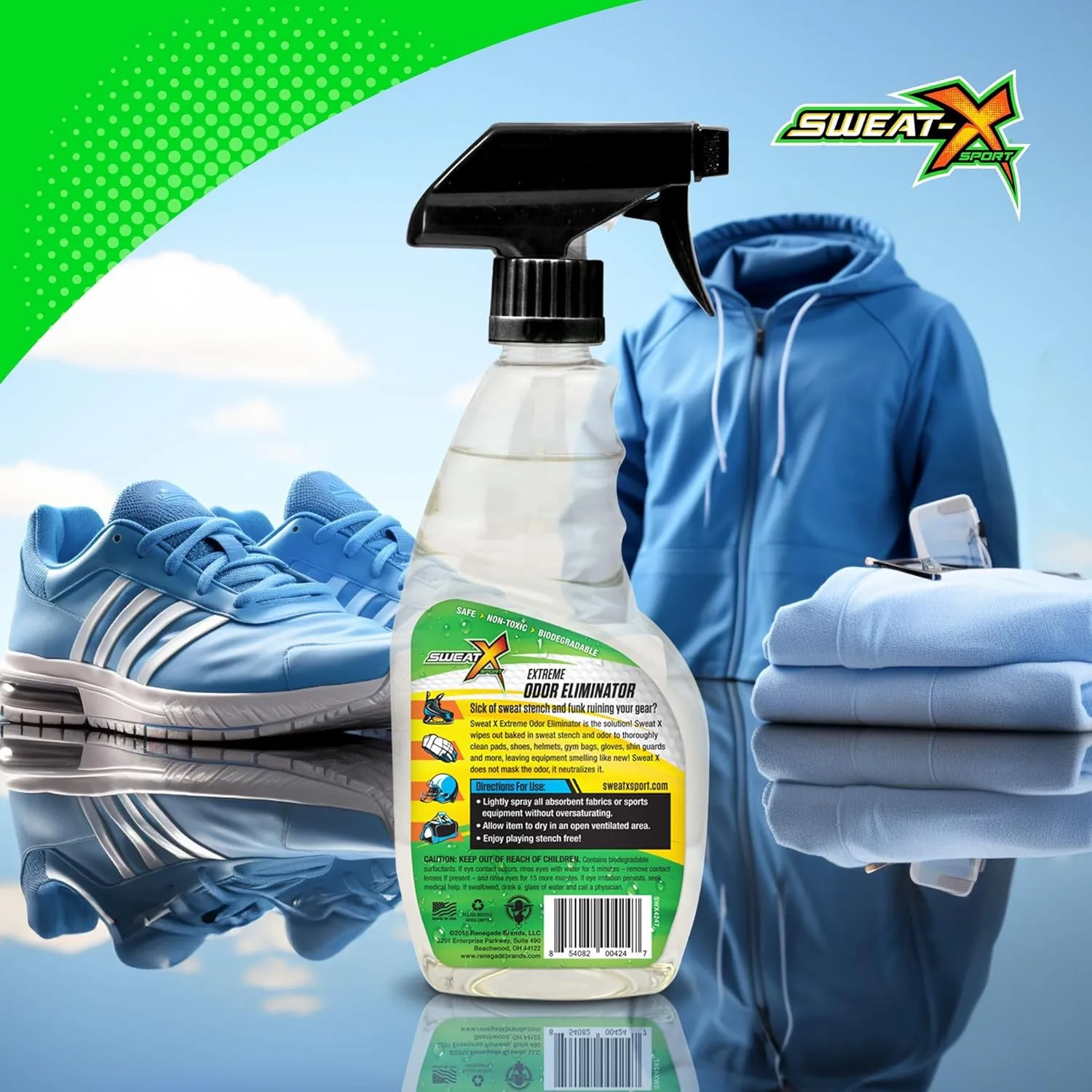 Extreme Odor Spray - Multipurpose No-Wash Deodorizer - Ideal for Shoes and Gym Clothing - Victory Scent (16 fl oz)