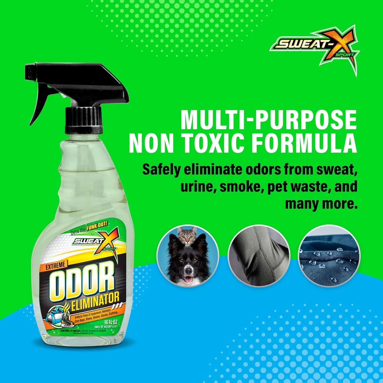 Extreme Odor Spray - Multipurpose No-Wash Deodorizer - Ideal for Shoes and Gym Clothing - Victory Scent (16 fl oz)