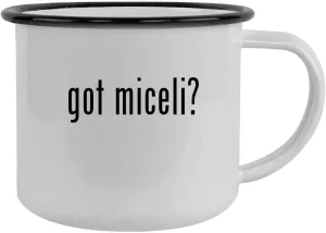 got miceli? - 12oz Camping Mug Stainless Steel, Black