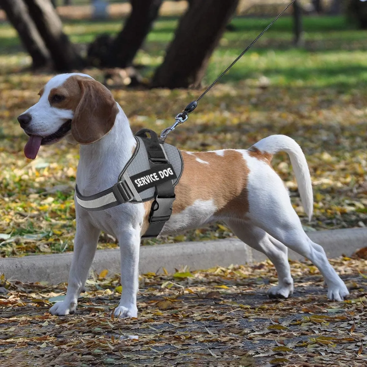 JSXD Dog Harness,No-Pull Service Dog Harness with Handle Adjustable Outdoor Pet Dog Vest 8M Reflective Nylon Material Vest for Breeds,Easy Control for Small Medium Large Dogs