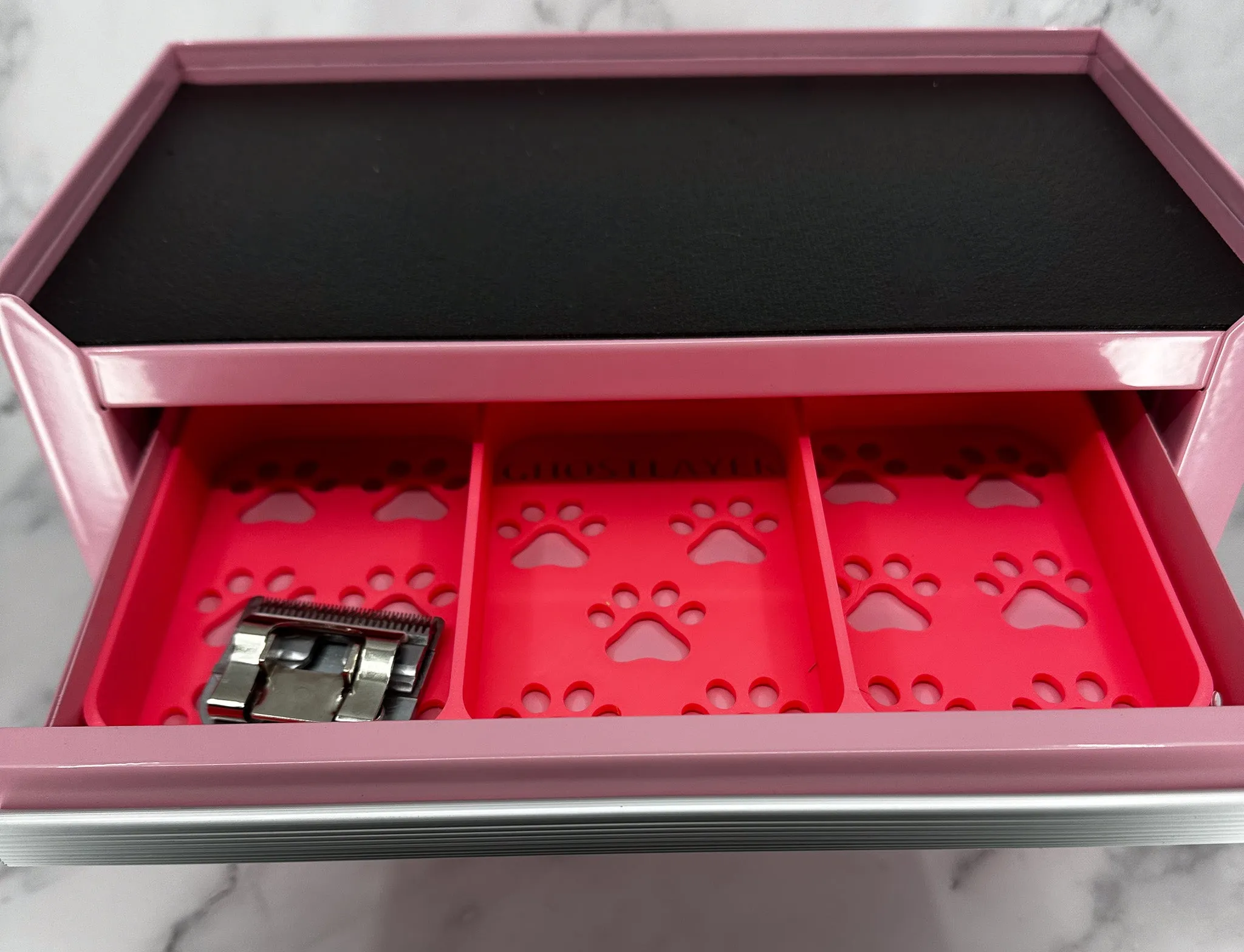Kobalt Mini Toolbox Middle Drawer Organizer (Two Drawer w/Lid and Three Drawer)- Dog Grooming Toolbox Organizing Tray (Three Slots)