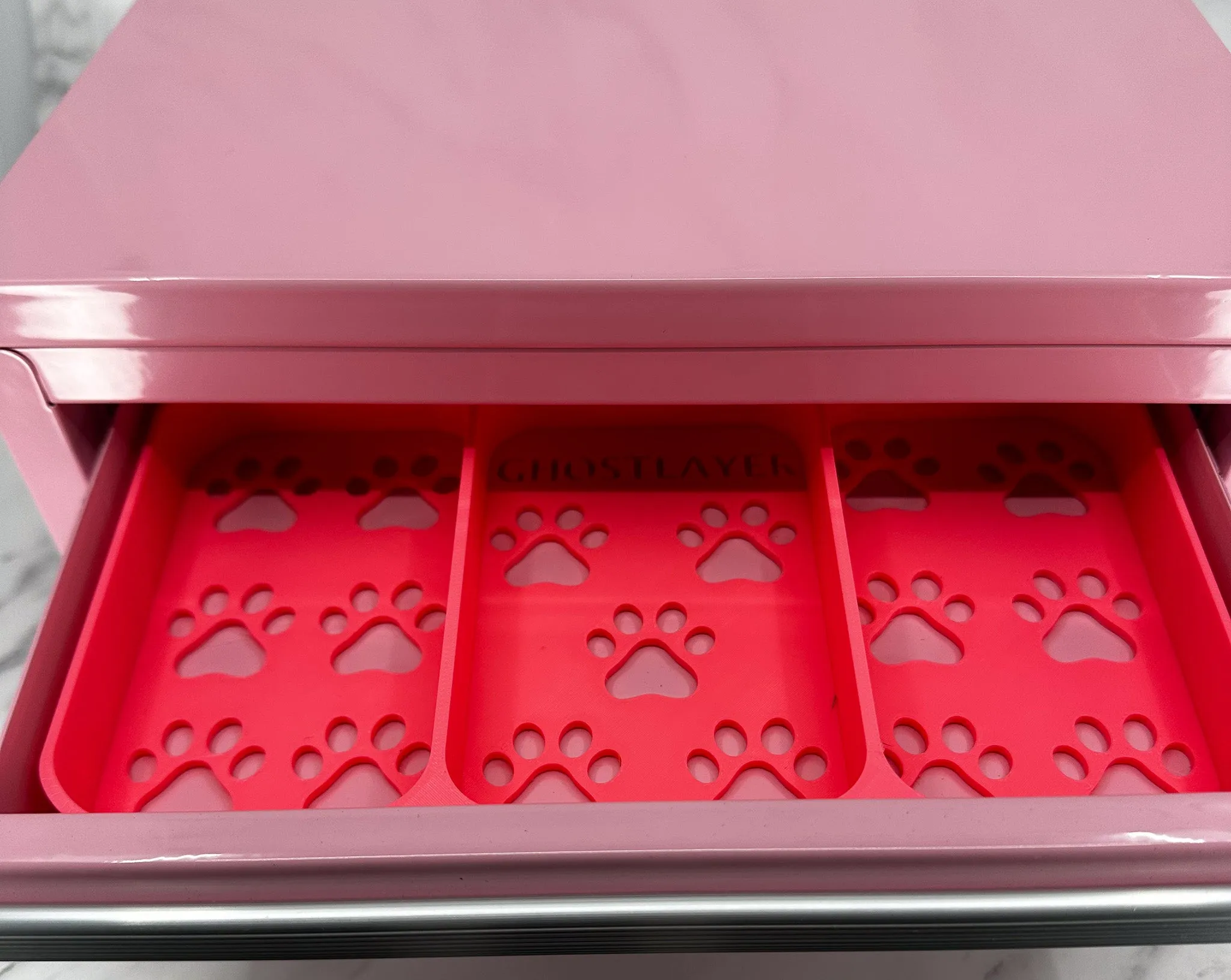 Kobalt Mini Toolbox Middle Drawer Organizer (Two Drawer w/Lid and Three Drawer)- Dog Grooming Toolbox Organizing Tray (Three Slots)