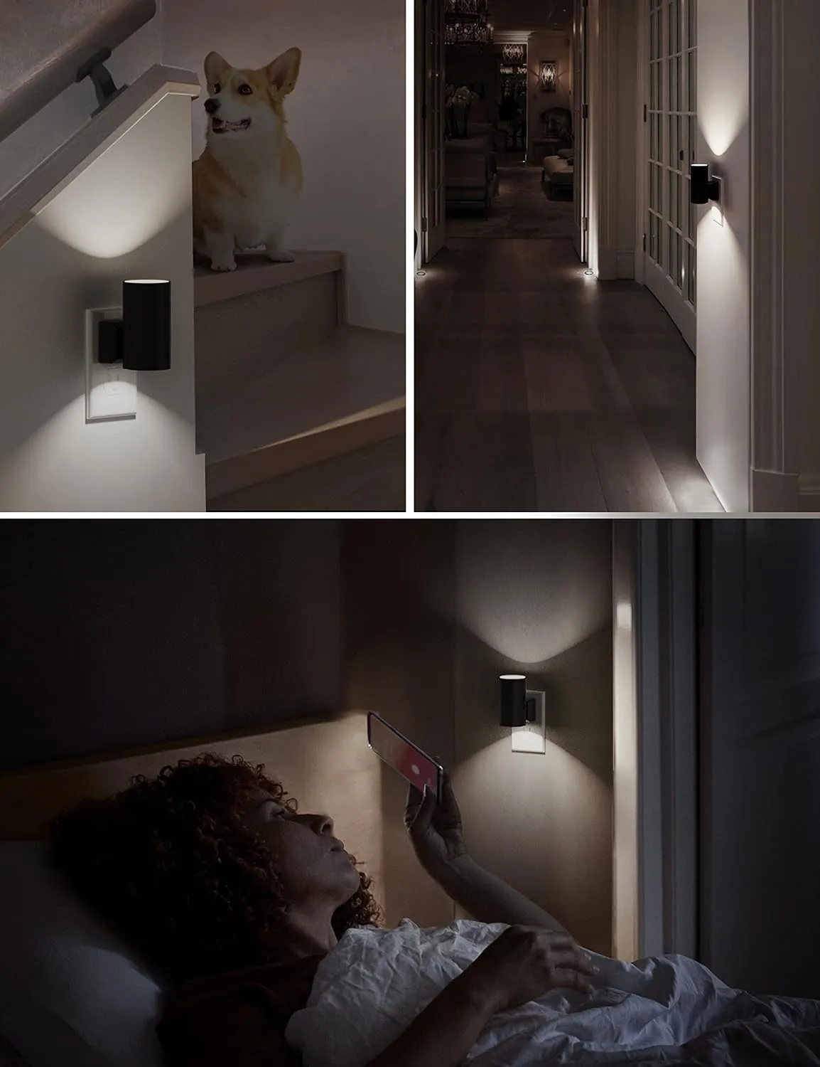 L LOHAS LED Night Light, Bright Night Light, Night Lights Plug into Wall, 5000K Daylight White, Dimmable Night Lights with Light Sensor, Decorative Night Lights for Hallway Bathroom Kitchen, 2 Pack